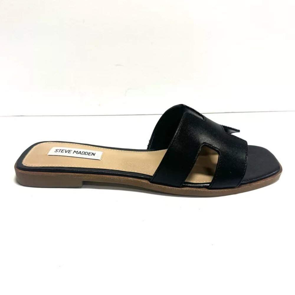 Steve Madden Black Slide Sandals